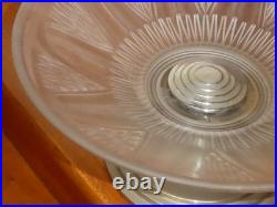 Centre de table français Art déco années 1930 en bois aluminium verre opalescent