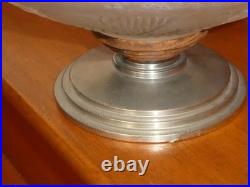 Centre de table français Art déco années 1930 en bois aluminium verre opalescent