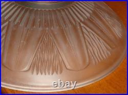 Centre de table français Art déco années 1930 en bois aluminium verre opalescent