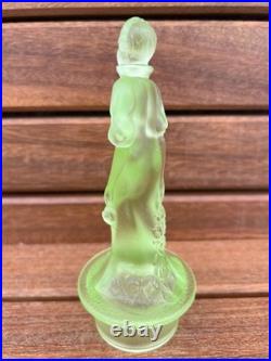 Centre de table pique-fleurs Art Deco Walther & Sohne verre ouraline centerpiece