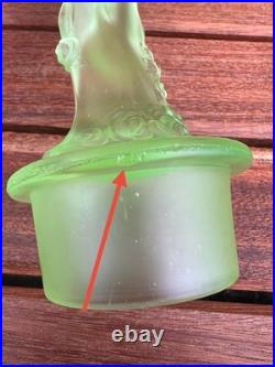 Centre de table pique-fleurs Art Deco Walther & Sohne verre ouraline centerpiece