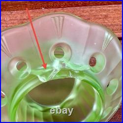 Centre de table pique-fleurs Art Deco Walther & Sohne verre ouraline centerpiece