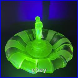 Centre de table pique-fleurs Art Deco Walther & Sohne verre ouraline centerpiece