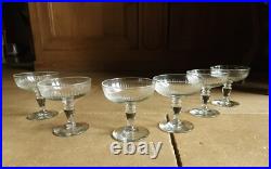 Champagne 6 Coupe A Champagne En Verre Souffle Et Meulé Ancien Art Deco