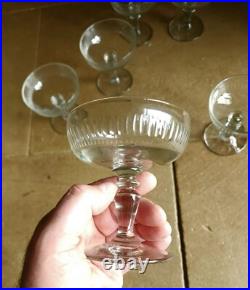 Champagne 6 Coupe A Champagne En Verre Souffle Et Meulé Ancien Art Deco