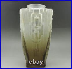 Charles Schneider Important Vase verre fumé Art Déco Vers 1930 signé Schneider