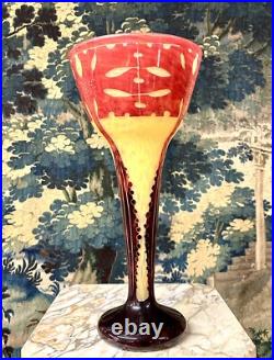 Charles Schneider Pour Le Verre Français, Vase Modele Amarantes, Art deco Charles Schneider Pour Le Verre Français, Vase Modele Amarantes, Art deco