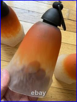 Circa 1925 LUSTRE Pâte De Verre Signé SCHNEIDER Vintage ART DECO