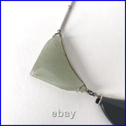 Collier Art Déco en verre coloré et métal chromé, Jakob Bengel era 1930s