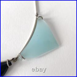 Collier Art Déco en verre coloré et métal chromé, Jakob Bengel era 1930s