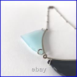 Collier Art Déco en verre coloré et métal chromé, Jakob Bengel era 1930s