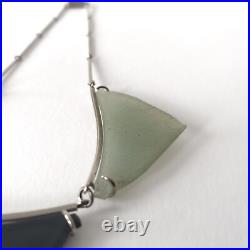 Collier Art Déco en verre coloré et métal chromé, Jakob Bengel era 1930s