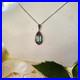Collier Style Art Déco Argent 835, Marcassites & Verre Irisé