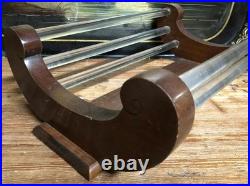 Corbeille Art Deco Banquette de Verre Bois Design Moderniste Panière