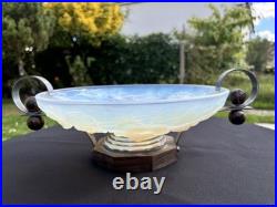 Coupe À Fruit Art Déco Etling Verre Opalescent