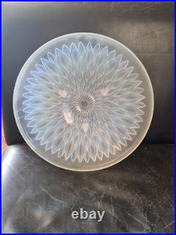 Coupe A Fruits art déco en verre opalescent a décor Géométrique Non Signé