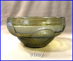 Coupe ART DECO verre gravé à l'acide signé MONTJOYE SD décor de rose SAINT DENIS