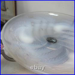 Coupe Art Deco Signee Etling France Verre Opalescent 1930 Palissandre