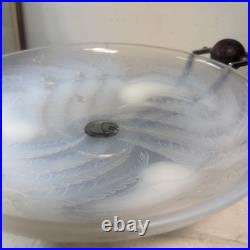 Coupe Art Deco Signee Etling France Verre Opalescent 1930 Palissandre