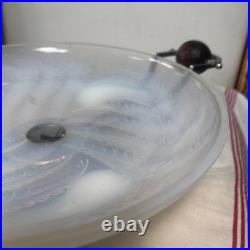 Coupe Art Deco Signee Etling France Verre Opalescent 1930 Palissandre