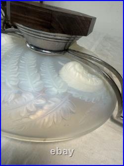 Coupe Art Deco Signee Etling France Verre Opalescent 1930 Palissandre