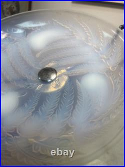 Coupe Art Deco Signee Etling France Verre Opalescent 1930 Palissandre