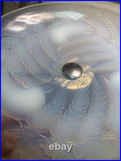Coupe Art Deco Signee Etling France Verre Opalescent 1930 Palissandre