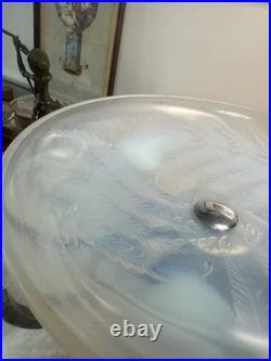 Coupe Art Deco Signee Etling France Verre Opalescent 1930 Palissandre