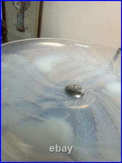 Coupe Art Deco Signee Etling France Verre Opalescent 1930 Palissandre