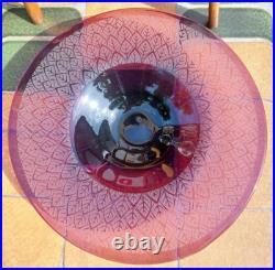 Coupe Art Déco Verre Dégagé Acide Tchécoslovaquie Signée 46 cm