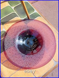 Coupe Art Déco Verre Dégagé Acide Tchécoslovaquie Signée 46 cm