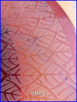 Coupe Art Déco Verre Dégagé Acide Tchécoslovaquie Signée 46 cm