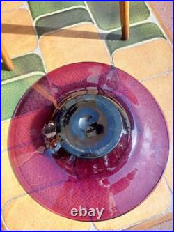 Coupe Art Déco Verre Dégagé Acide Tchécoslovaquie Signée 46 cm