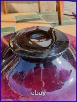 Coupe Art Déco Verre Dégagé Acide Tchécoslovaquie Signée 46 cm