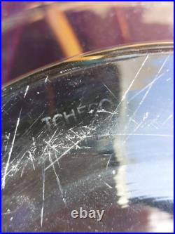 Coupe Art Déco Verre Dégagé Acide Tchécoslovaquie Signée 46 cm