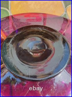 Coupe Art Déco Verre Dégagé Acide Tchécoslovaquie Signée 46 cm