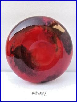 Coupe Art? Déco en verre rouge gravé à l'acide signée Legras