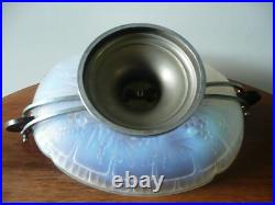 Coupe Art déco 1930 verre opalescent signé JULIEN FRANCE chrome et palissandre