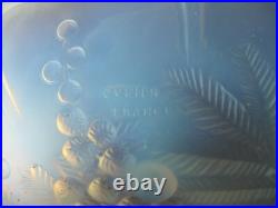 Coupe Art déco 1930 verre opalescent signé JULIEN FRANCE chrome et palissandre