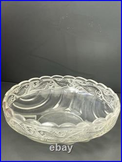 Coupé Centre De La Table En Verre Art Déco Décor Poissons Daum Lalique