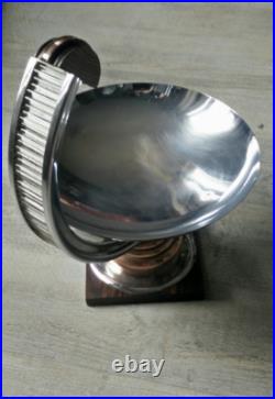 Coupe/ Centre de table Art Déco /Moderniste Ébène de Macassar, Verre Dlg Desny