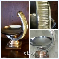 Coupe/ Centre de table Art Déco /Moderniste Ébène de Macassar, Verre Dlg Desny