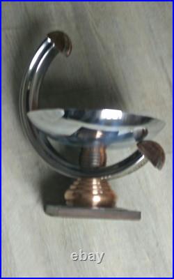 Coupe/ Centre de table Art Déco /Moderniste Ébène de Macassar, Verre Dlg Desny