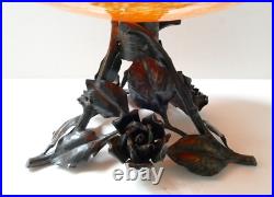 Coupe Delatte Nancy verre marmoréen fer forgé art déco Era Muller Schneider