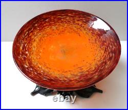 Coupe Delatte Nancy verre marmoréen fer forgé art déco Era Muller Schneider