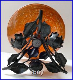 Coupe Delatte Nancy verre marmoréen fer forgé art déco Era Muller Schneider