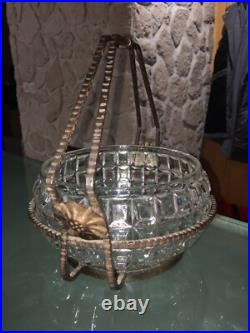 Coupe En Verre Monture Panier Fer Forgé Art Deco