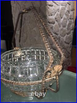 Coupe En Verre Monture Panier Fer Forgé Art Deco