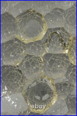 Coupe Nid d'abeille verre jaune texturé Pierre d'Avesn période Art Déco