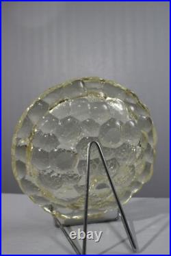 Coupe Nid d'abeille verre jaune texturé Pierre d'Avesn période Art Déco